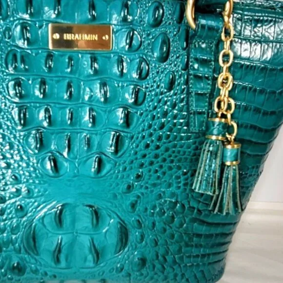 Brahmin Teal Shoulder Bag and Wallet Set - Picture 3 of 15